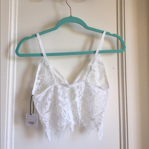 NWT Eyelash Delicate Lace Stretch Bralette Bra - Picture 6 of 8